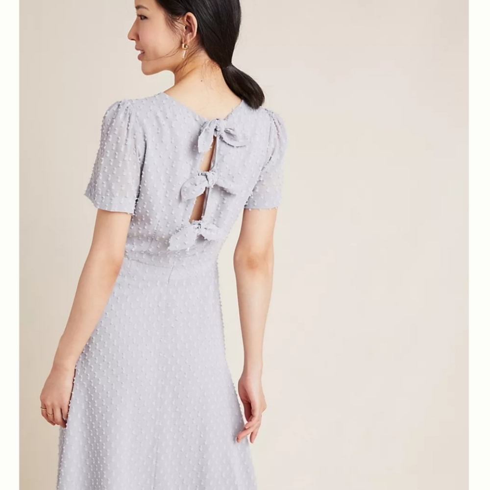 Anthropologie Sunday In Brooklyn Georgiana Bows Textured Mini Dress